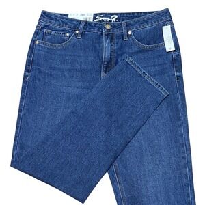 Seven7 NEW Slim Straight Jeans Birch Dark Wash High Rise Minimalist Classic 8